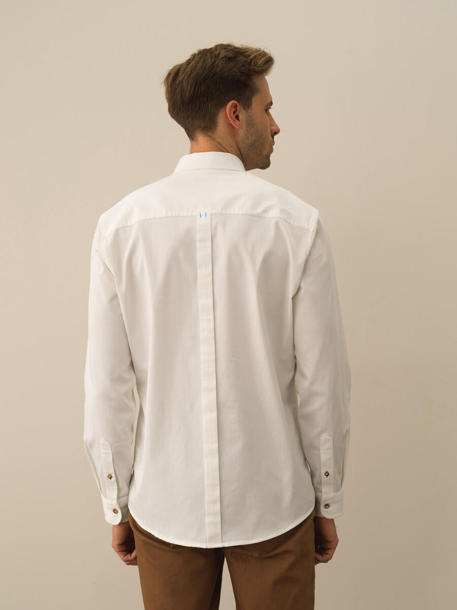Men Regular Fit White Basic Shirt