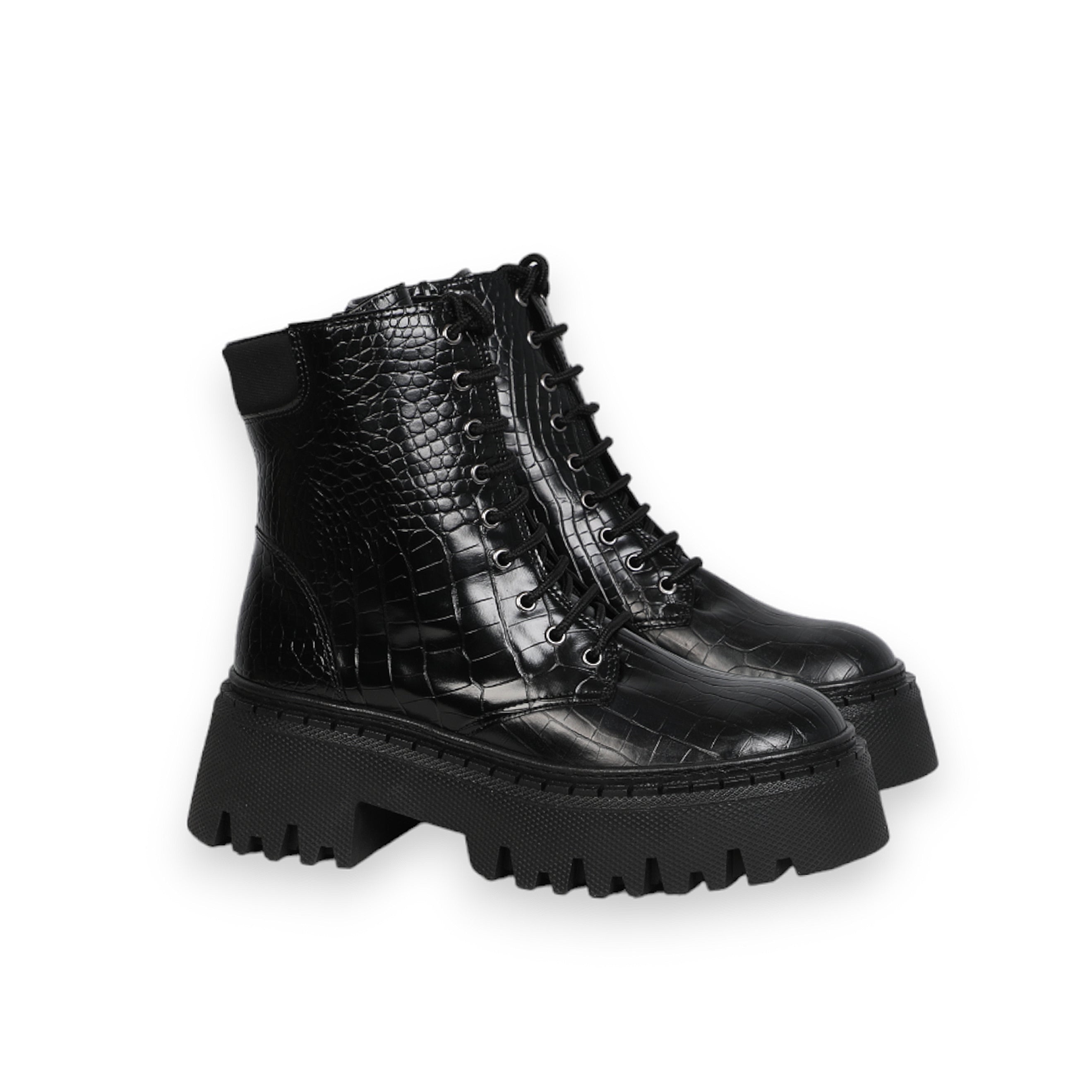 Women Leather High Heel Black Boots