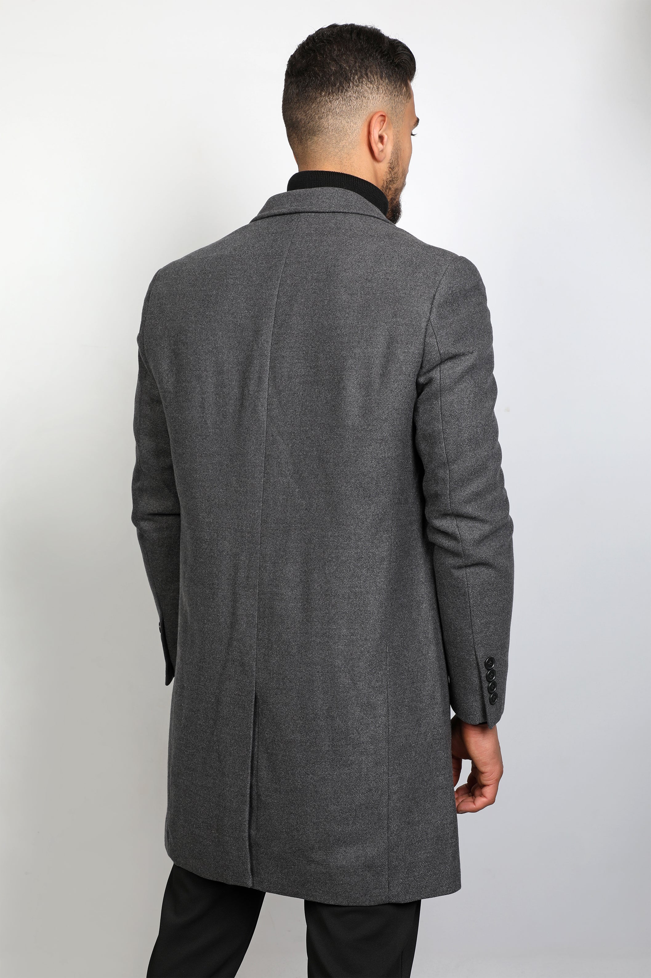 Men Grey Long Coat