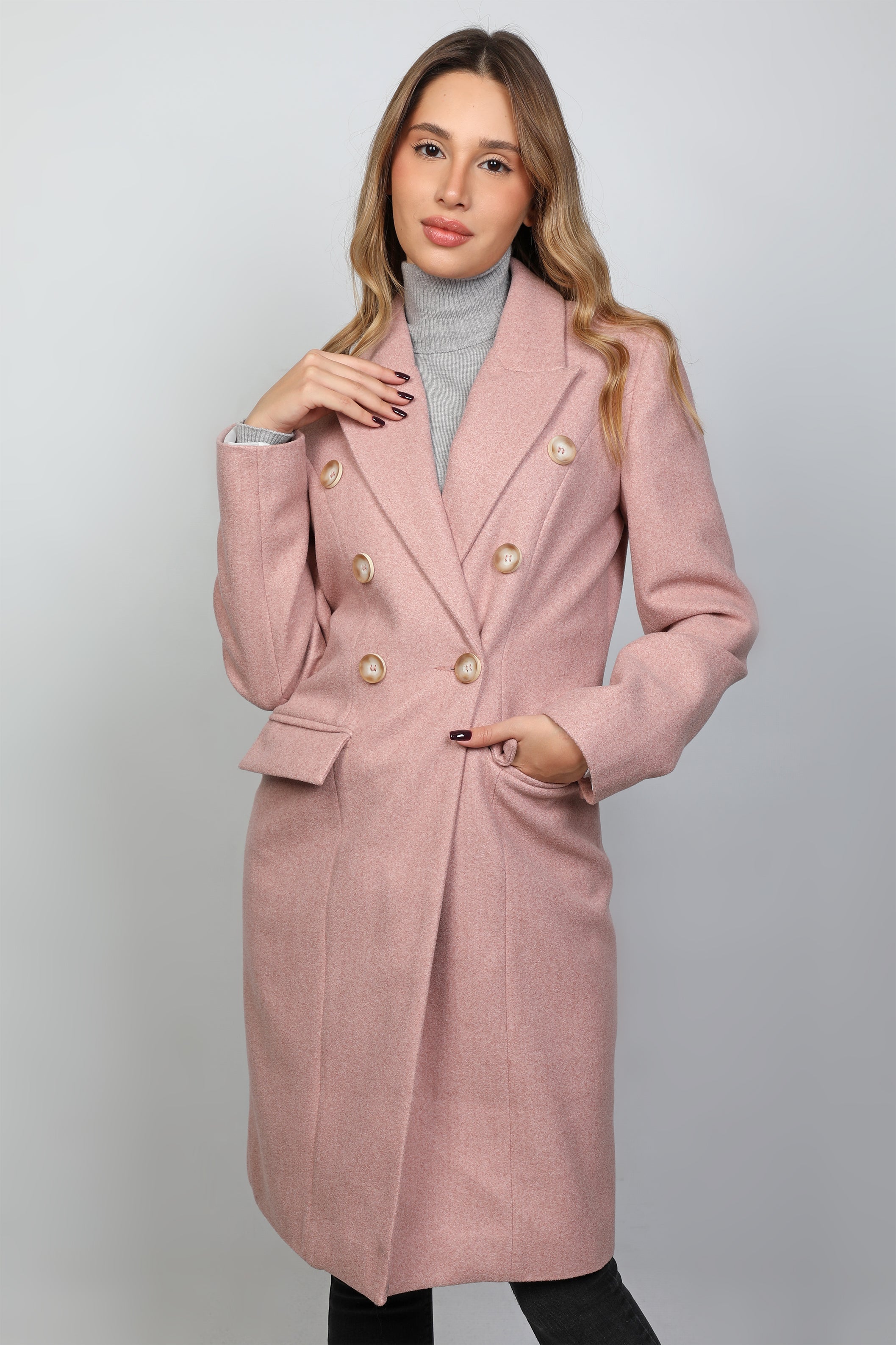 Women Classic Pink Coat