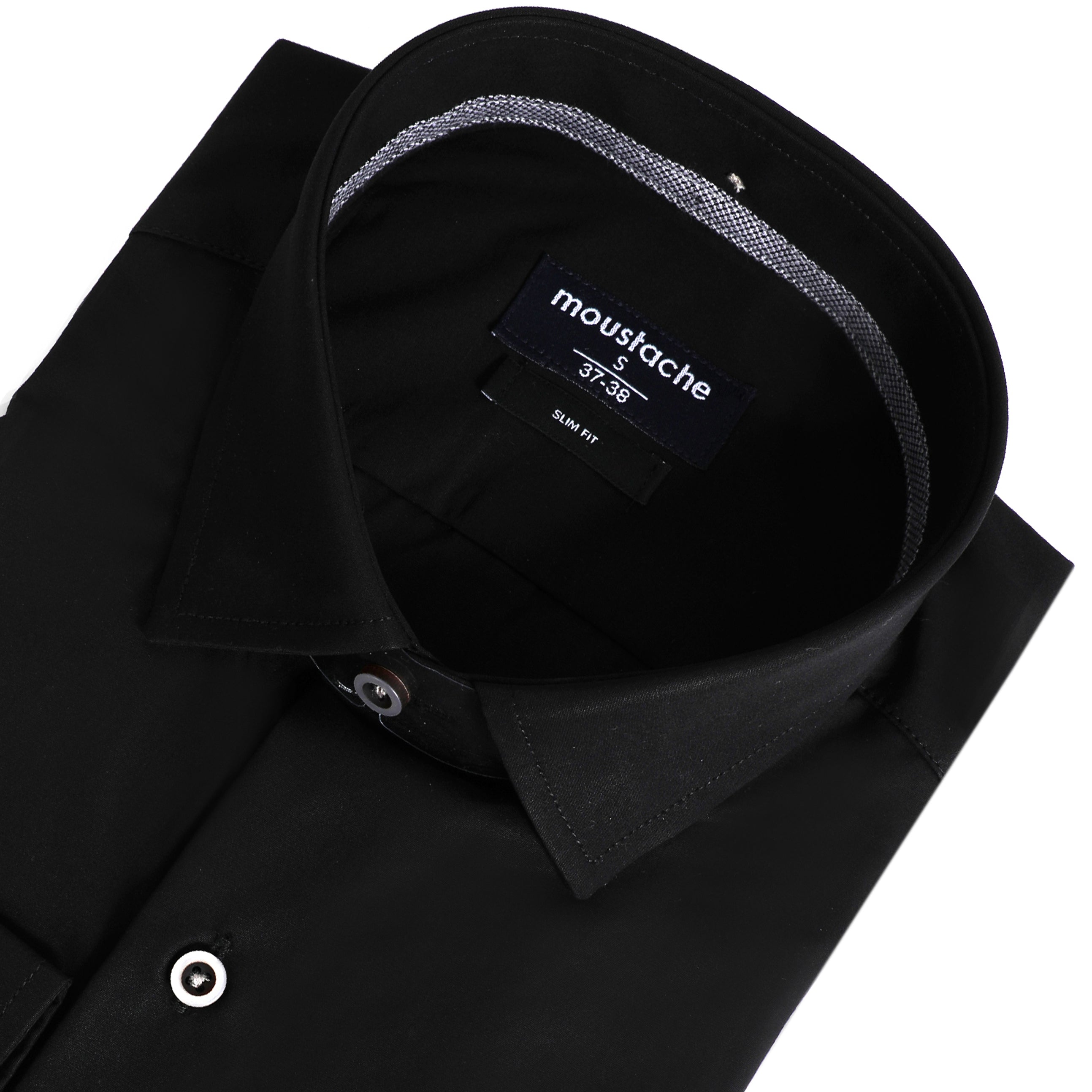 Men Slim-Fit Black Designed Casual Shirt