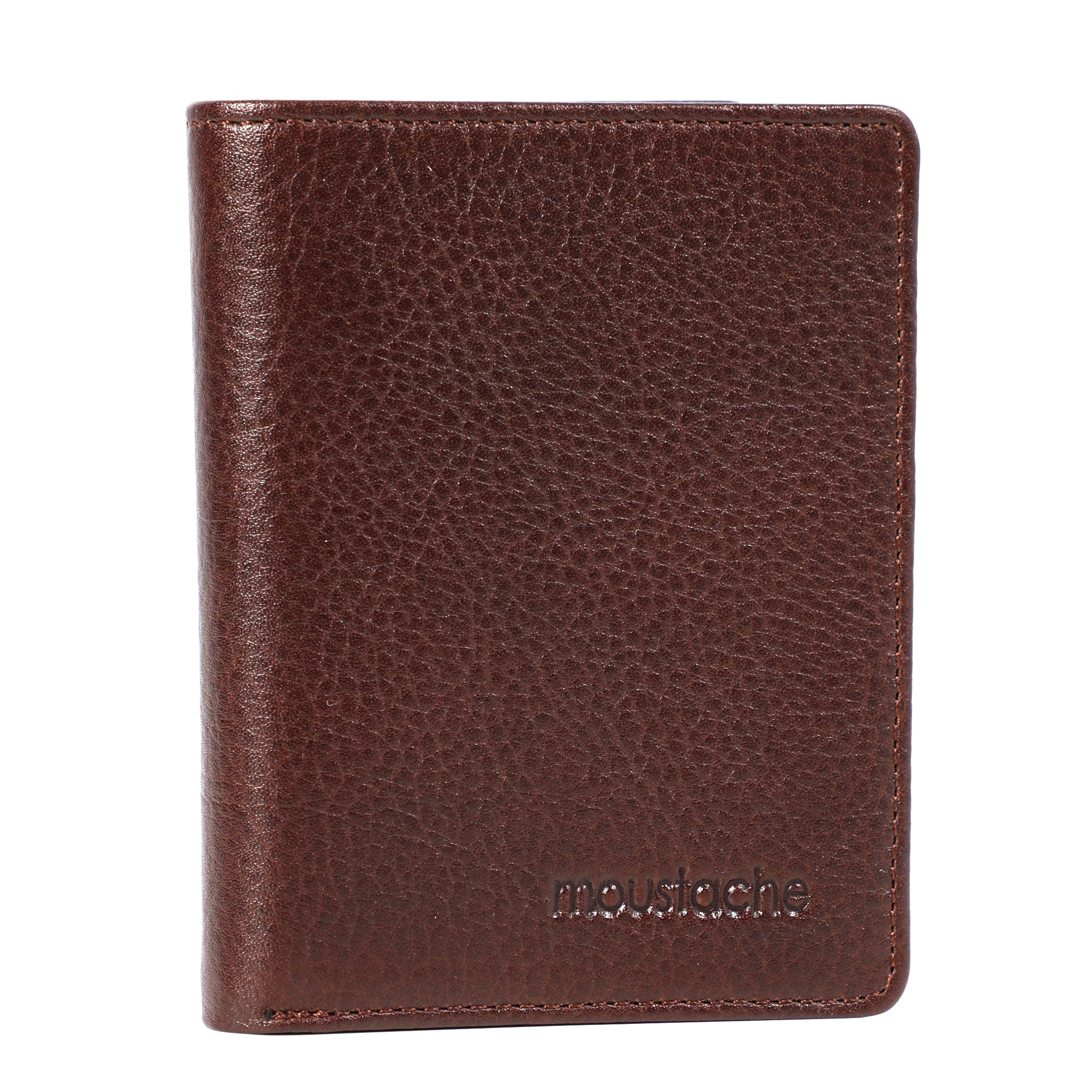 Moustache Brown Leather Wallet With Several Layers