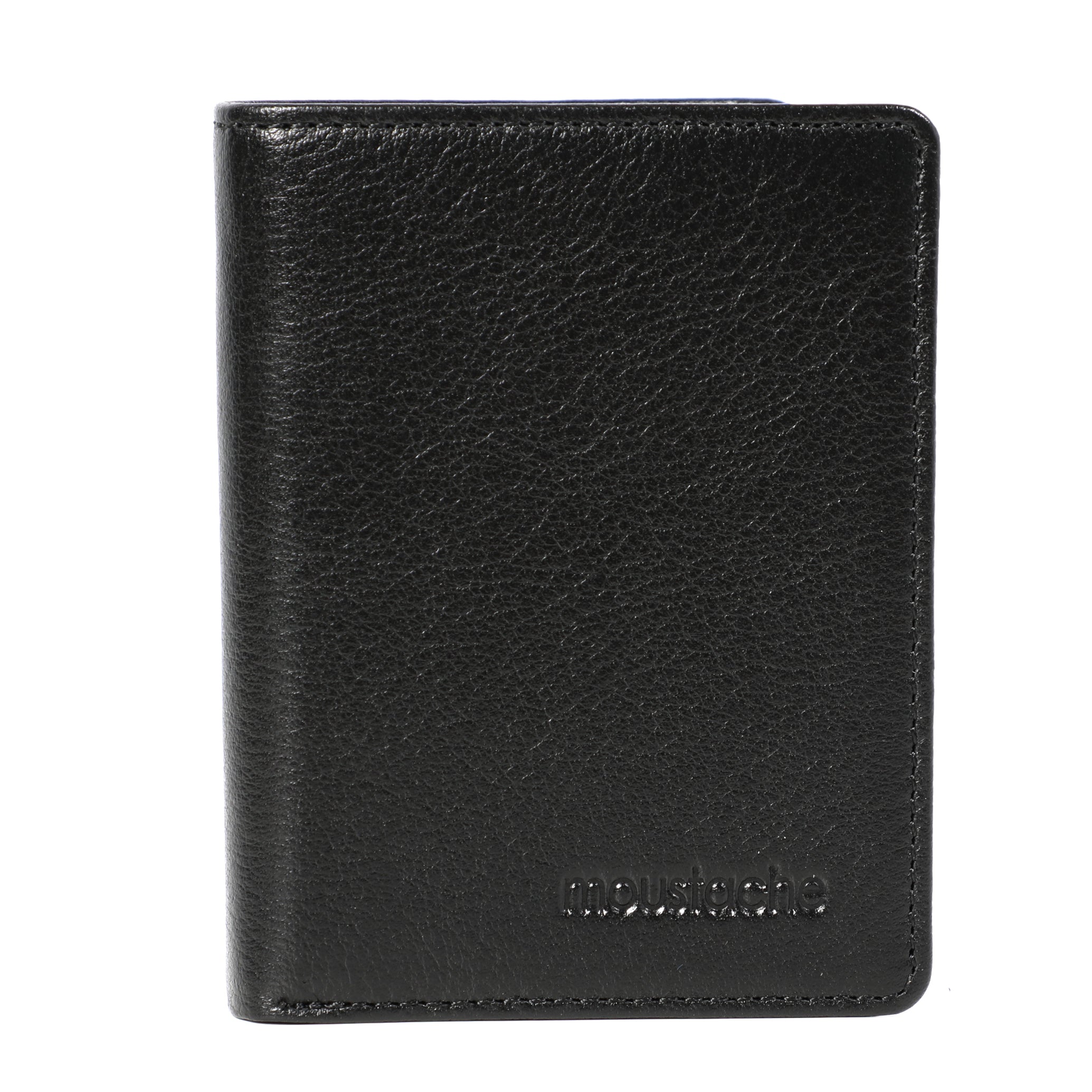 Moustache Black Leather Wallet With Several Layers
