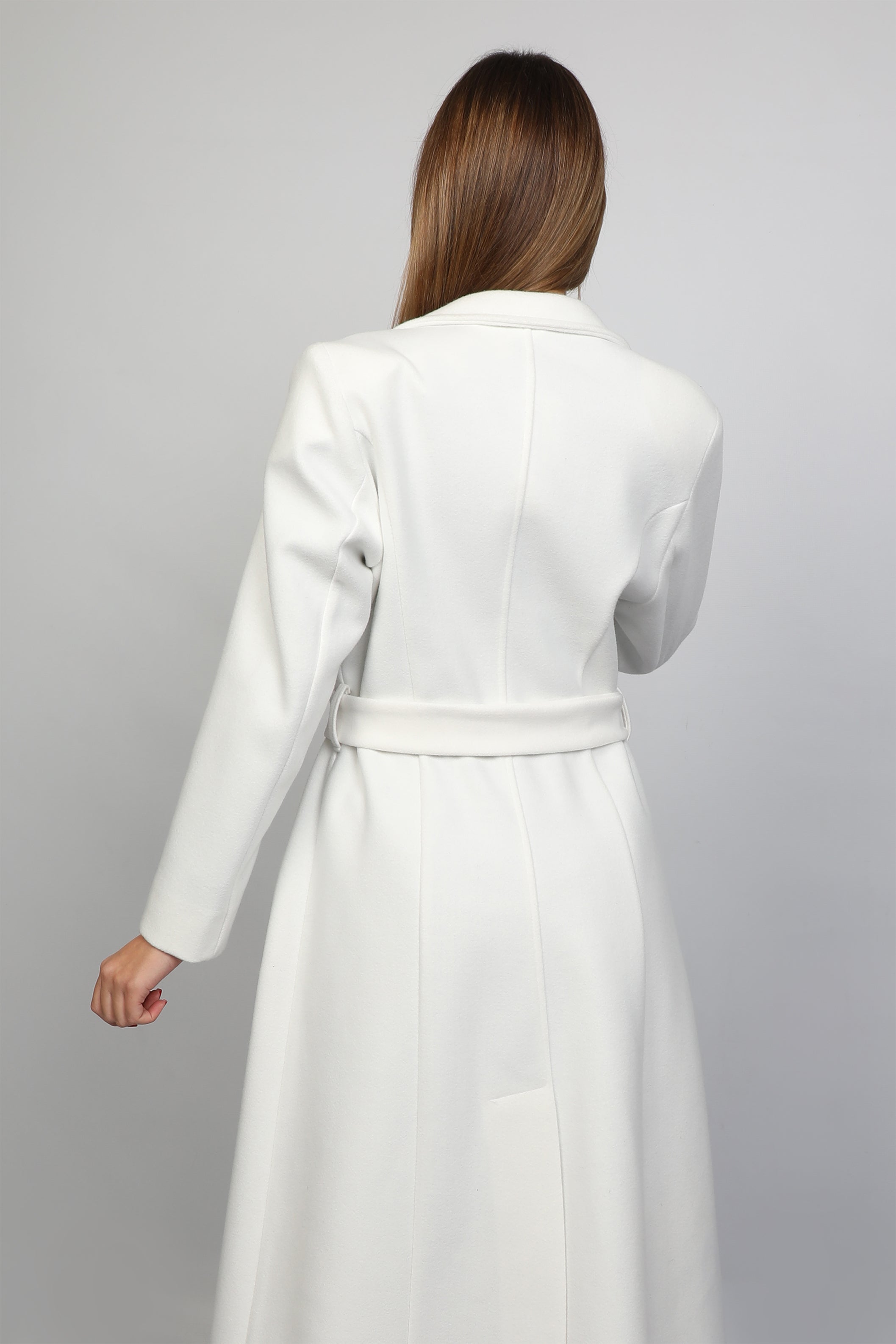 Women Belted White coat