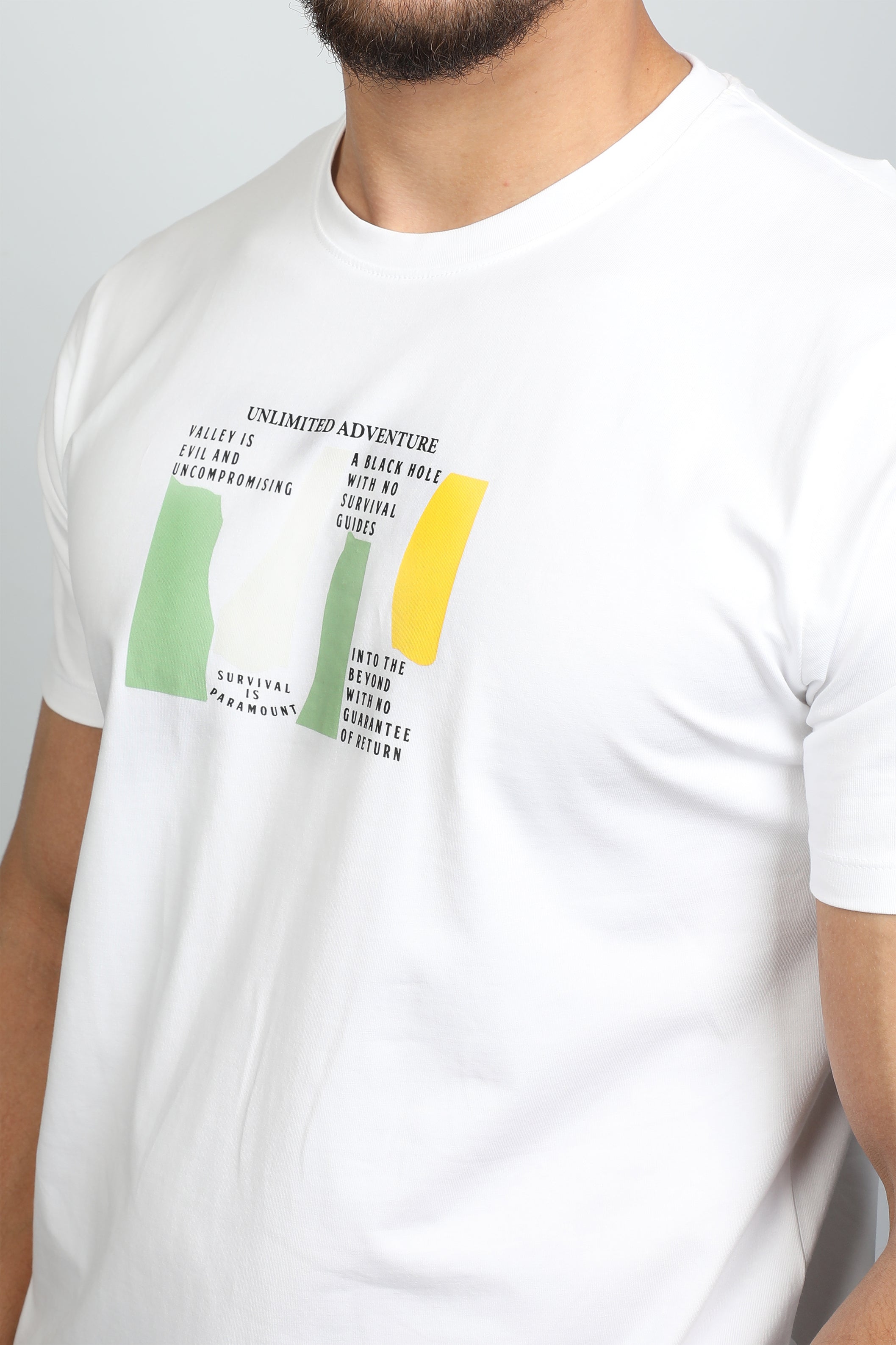 White T-shirt With  Printed Front Design