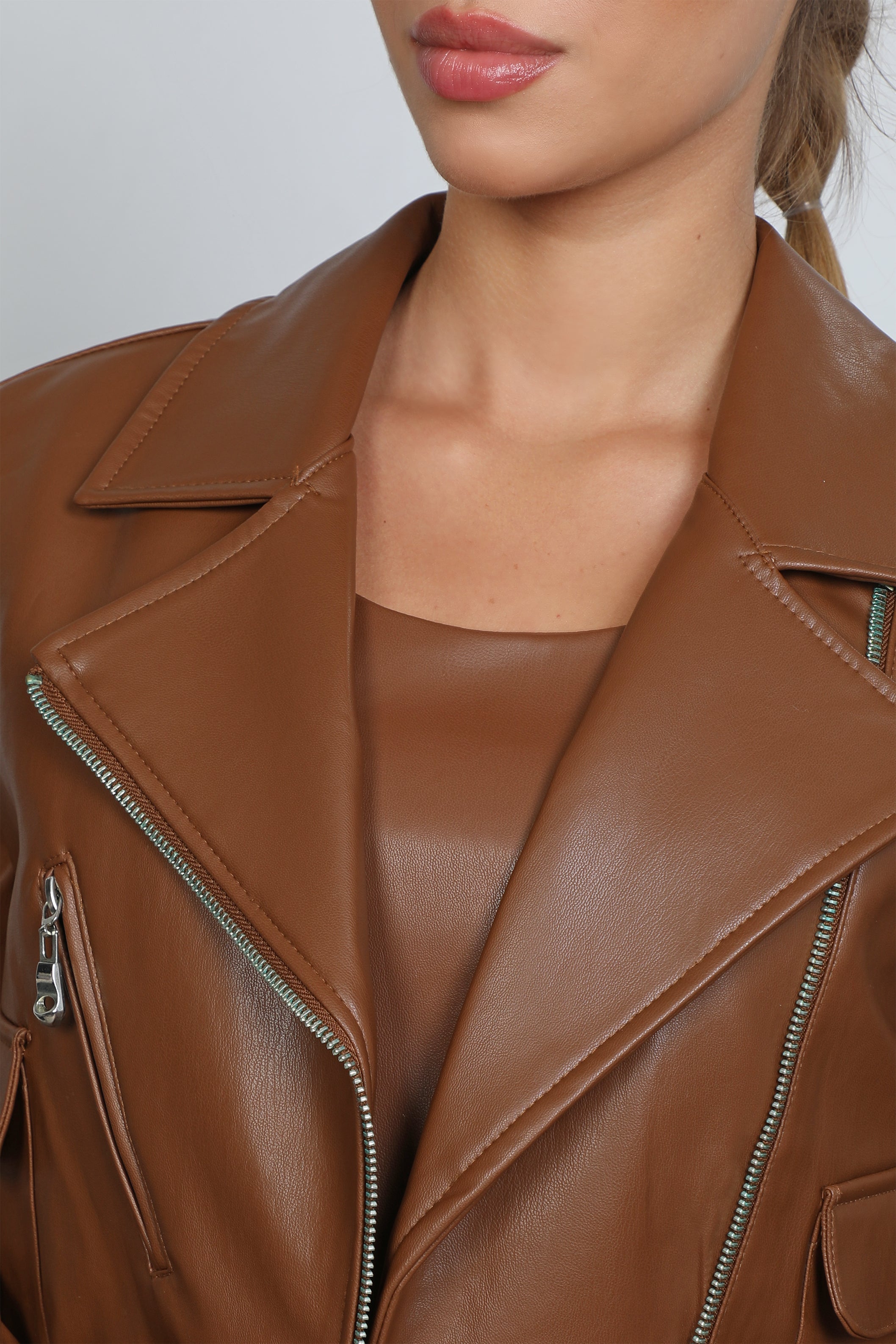 Women Brown Leather Jacket