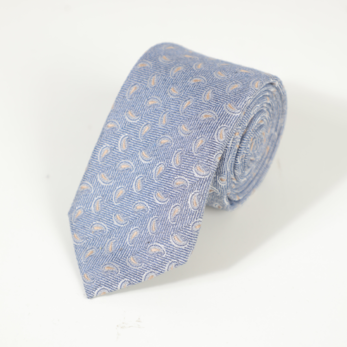 D's Damat Blue Tie With Micro Pattern Design