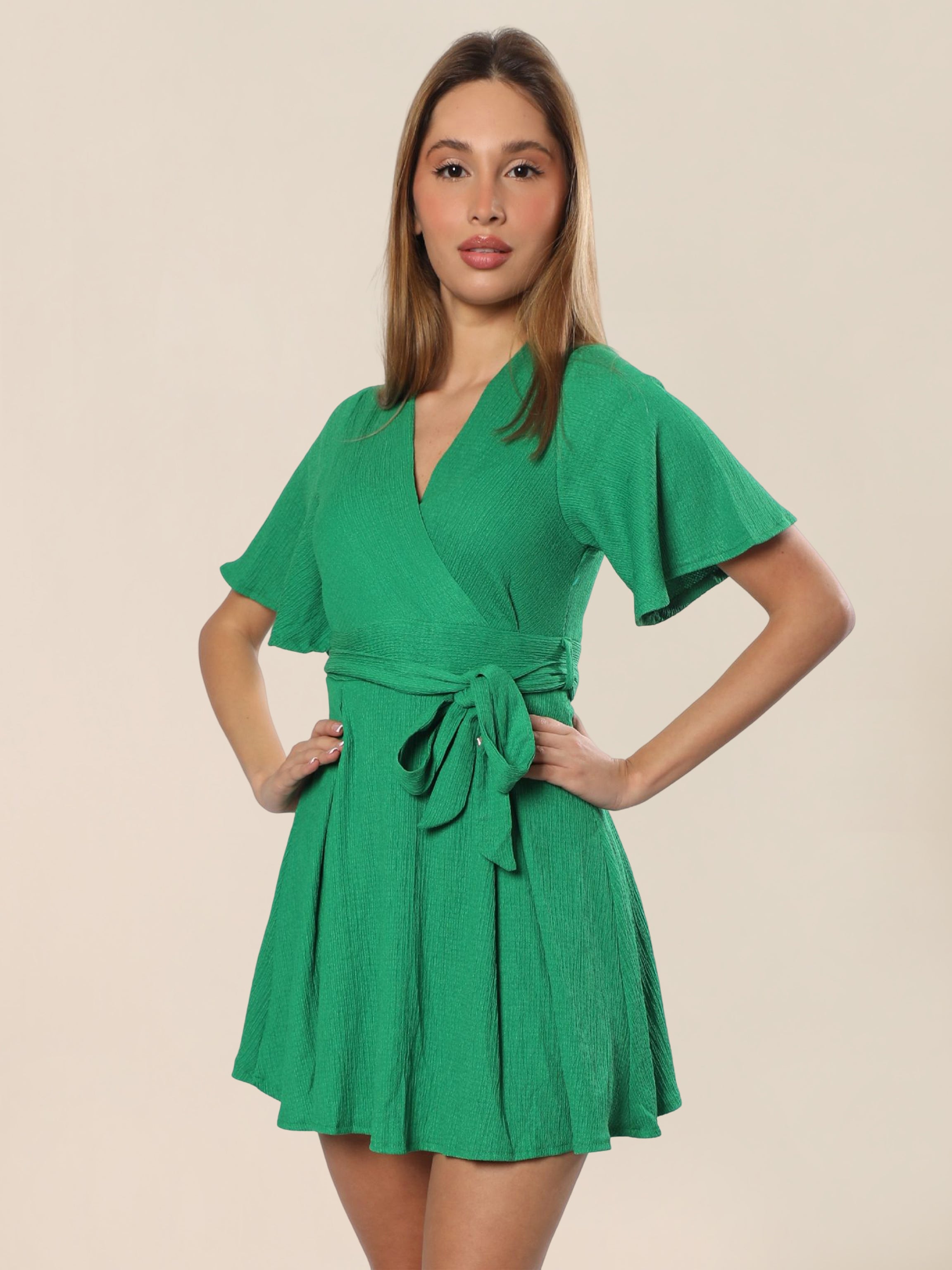 Women Green Dress With Unique Stylish Design