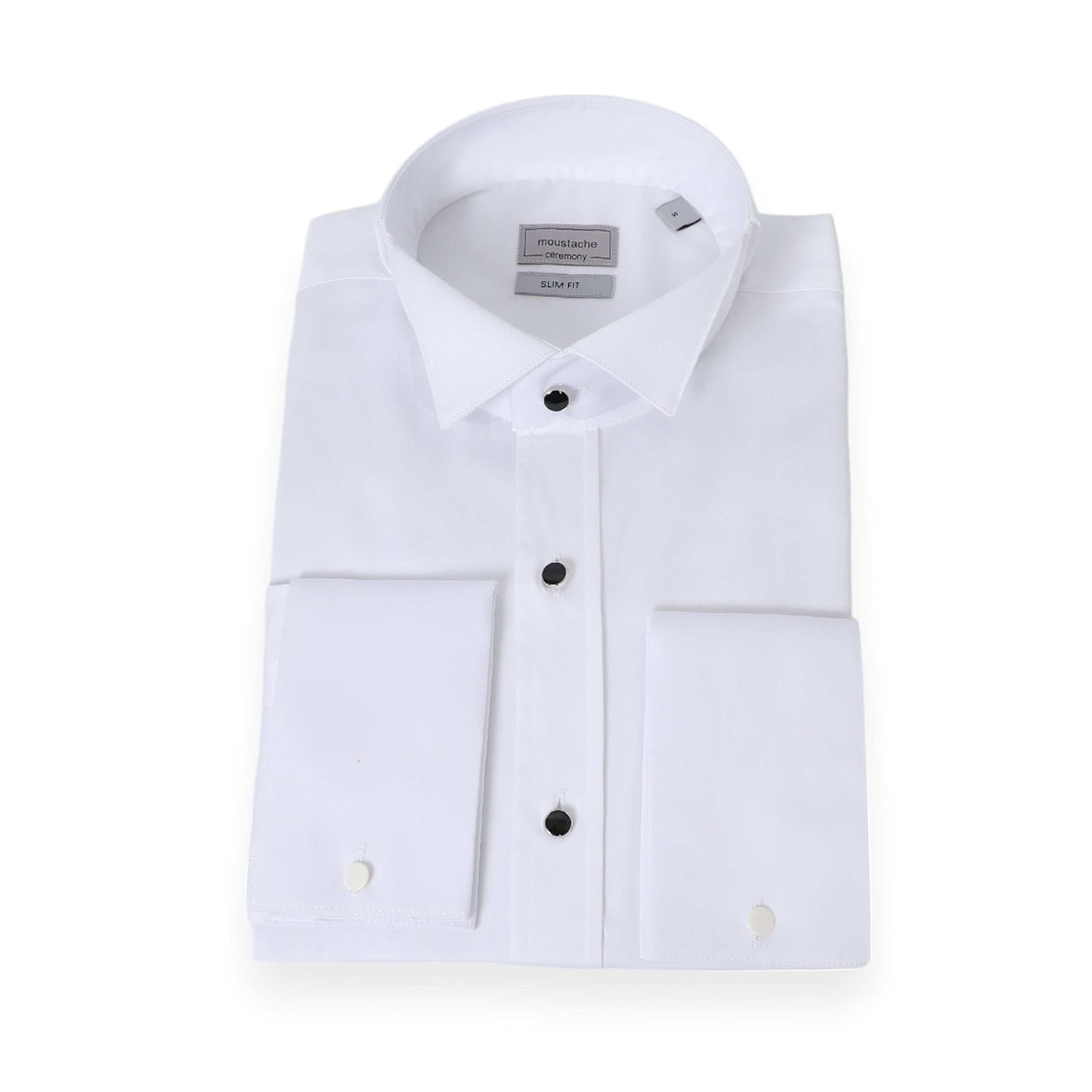 White Tuxedo Shirt Slim Fit with wing collar