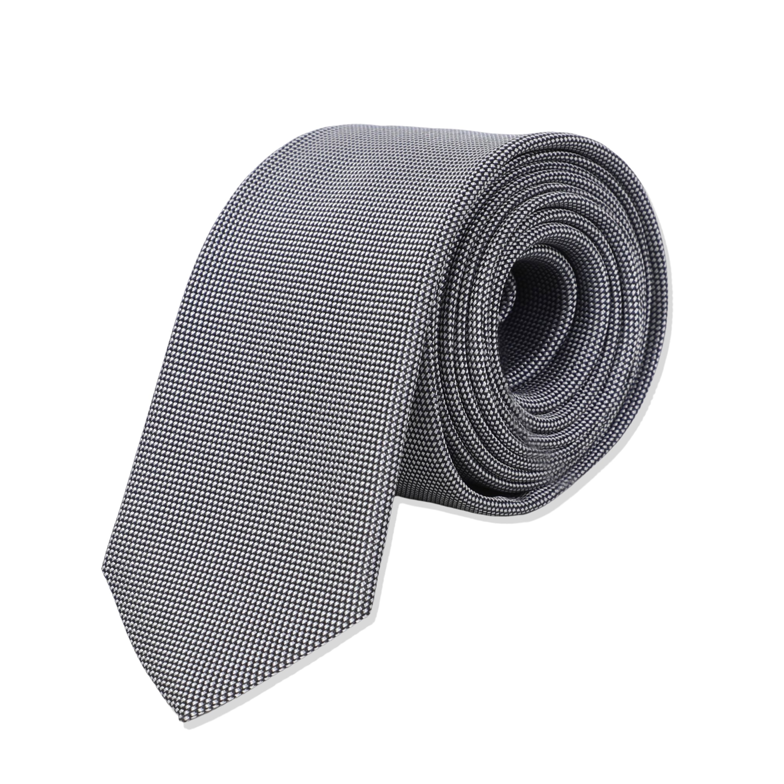 Men Black Tie With White Pointed Design
