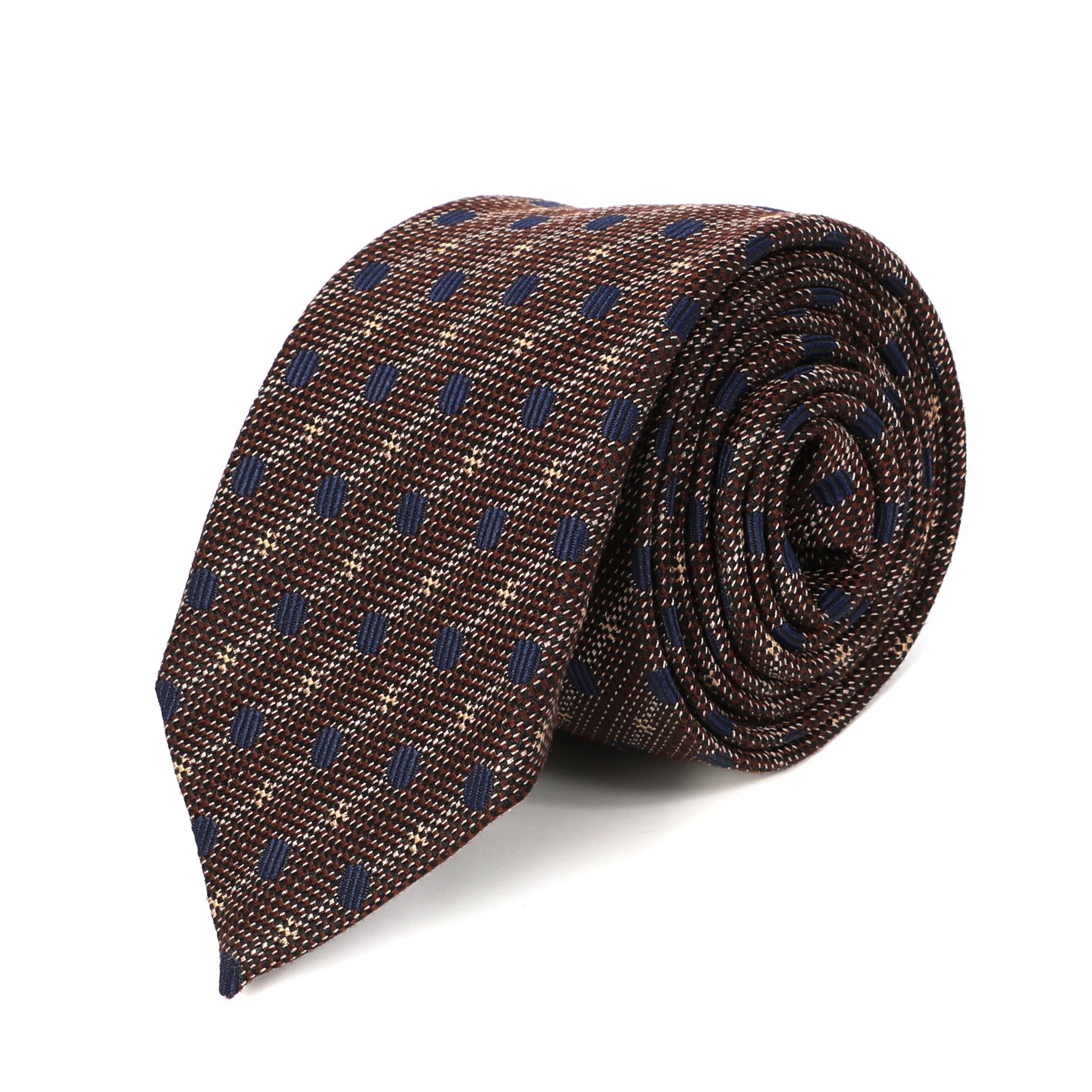 Men Brown Tie With Designed Style