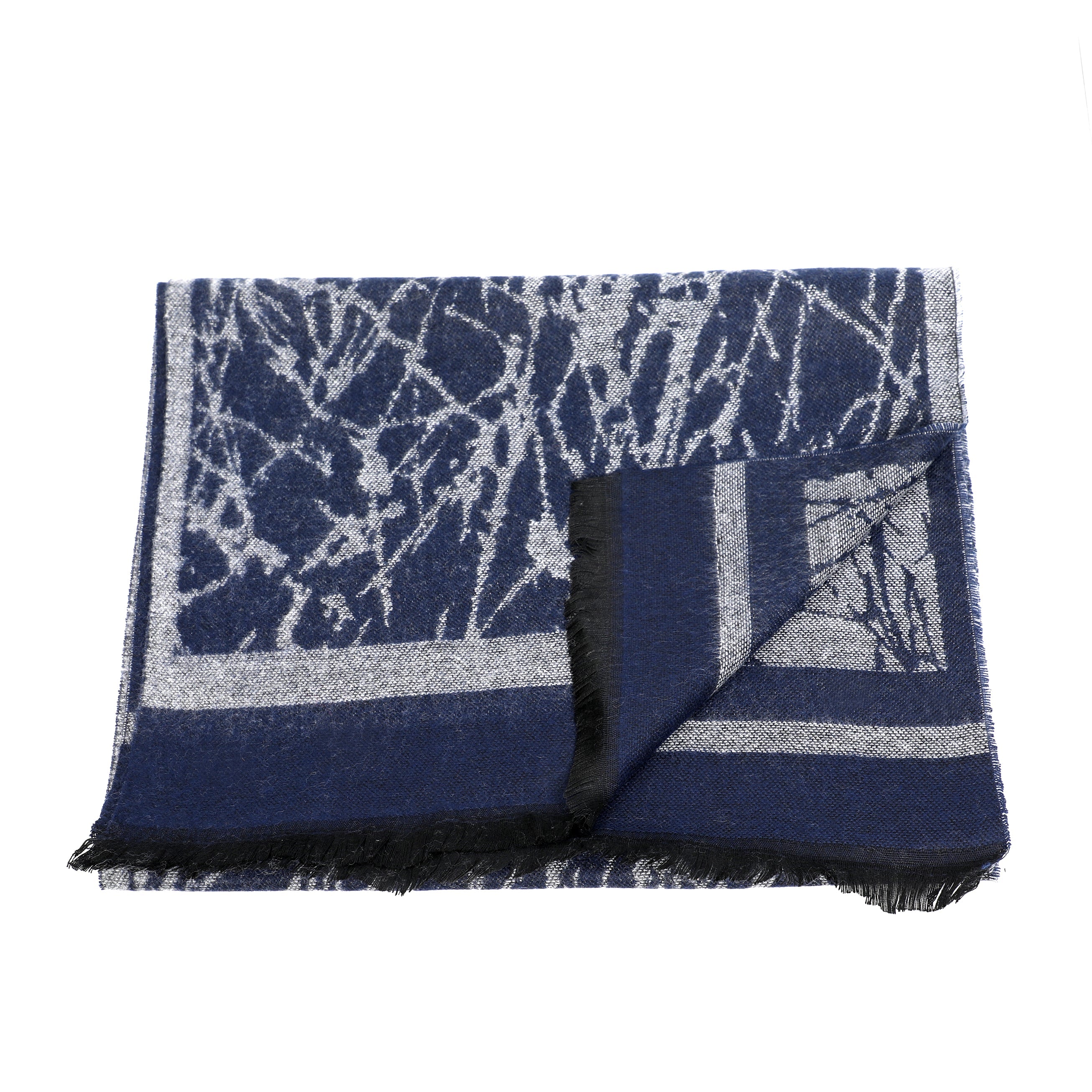 Moustache's Navy Lined Scarf