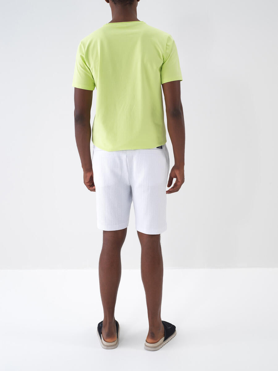 Xint Regular Fit White Cotton Short