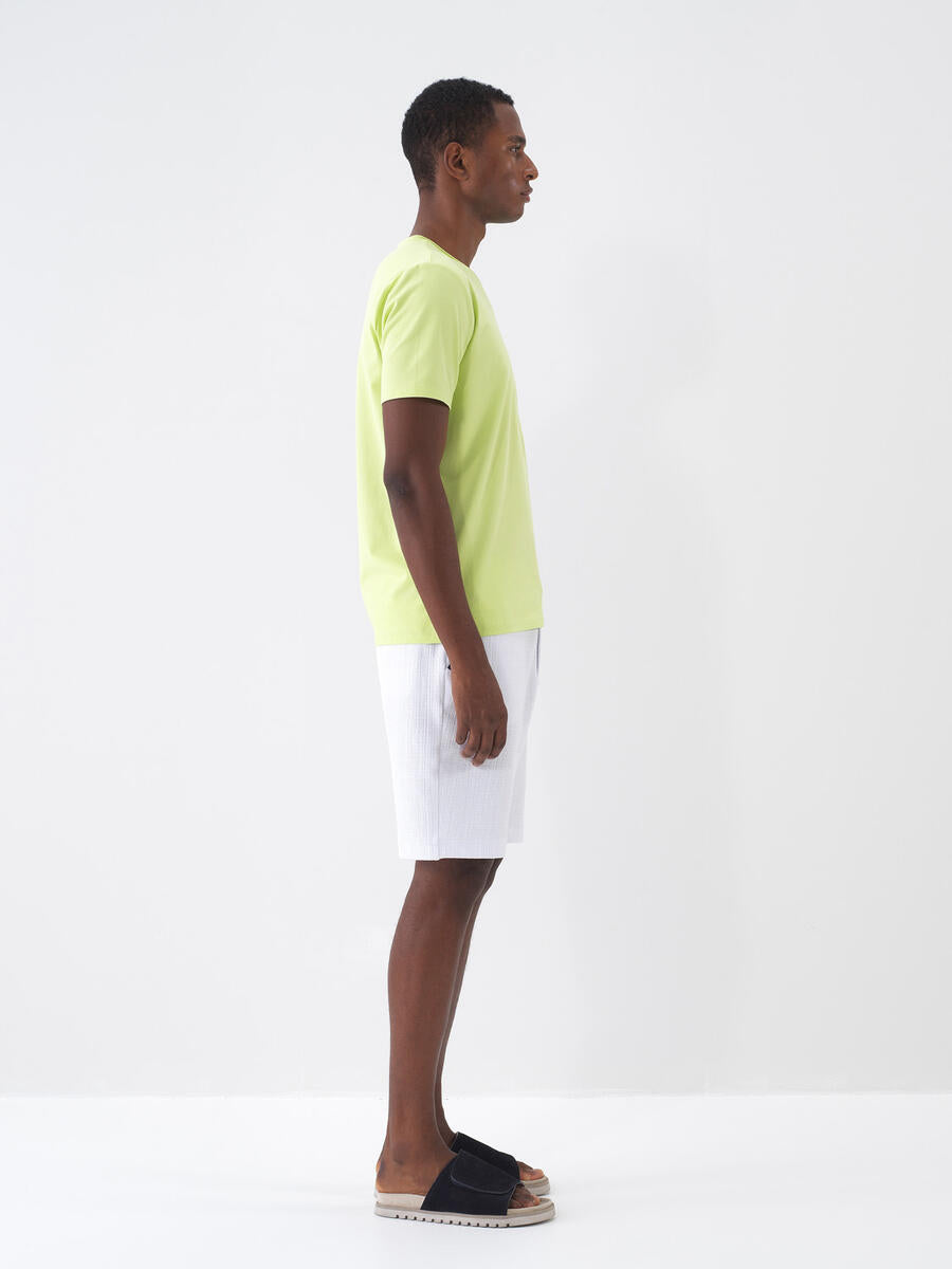 Xint Regular Fit White Cotton Short