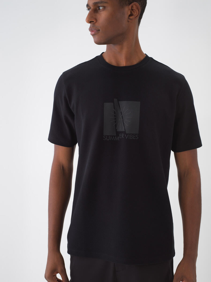 Xint Men Black T-shirt Summer Vibes Designed