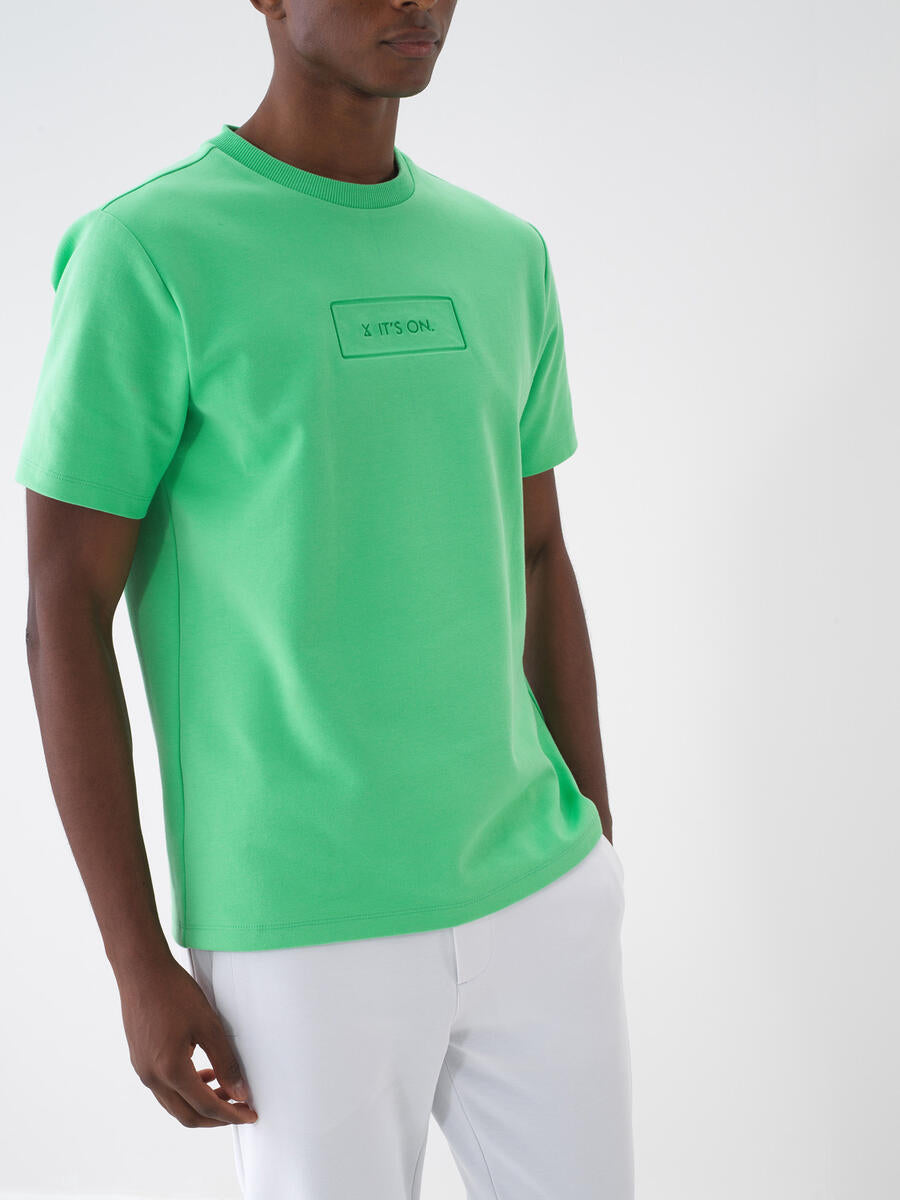 Xint Regular Fit Cotton Printed Green T-shirt