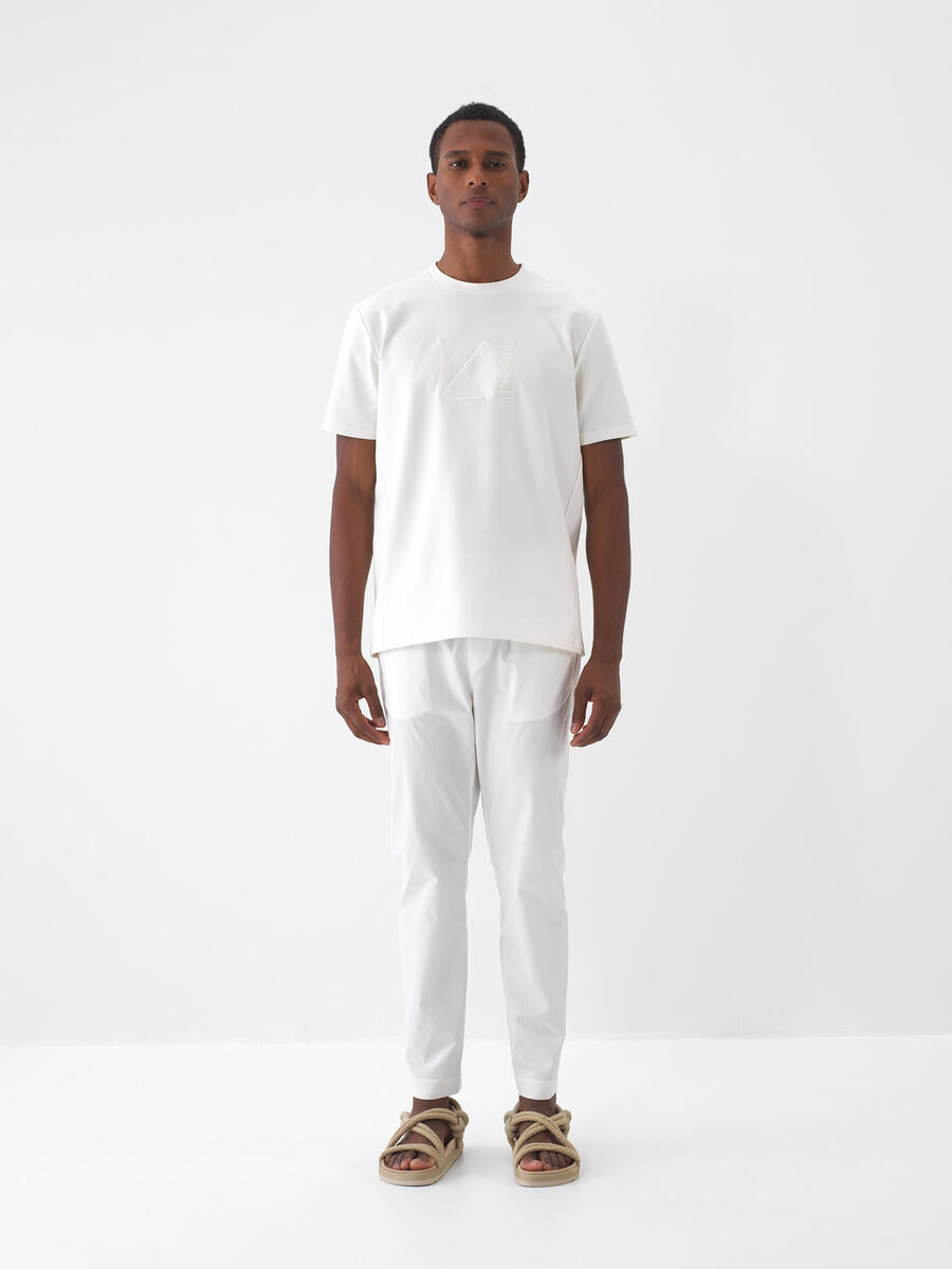 xint Regular Fit Embroidered Offwhite T-shirt