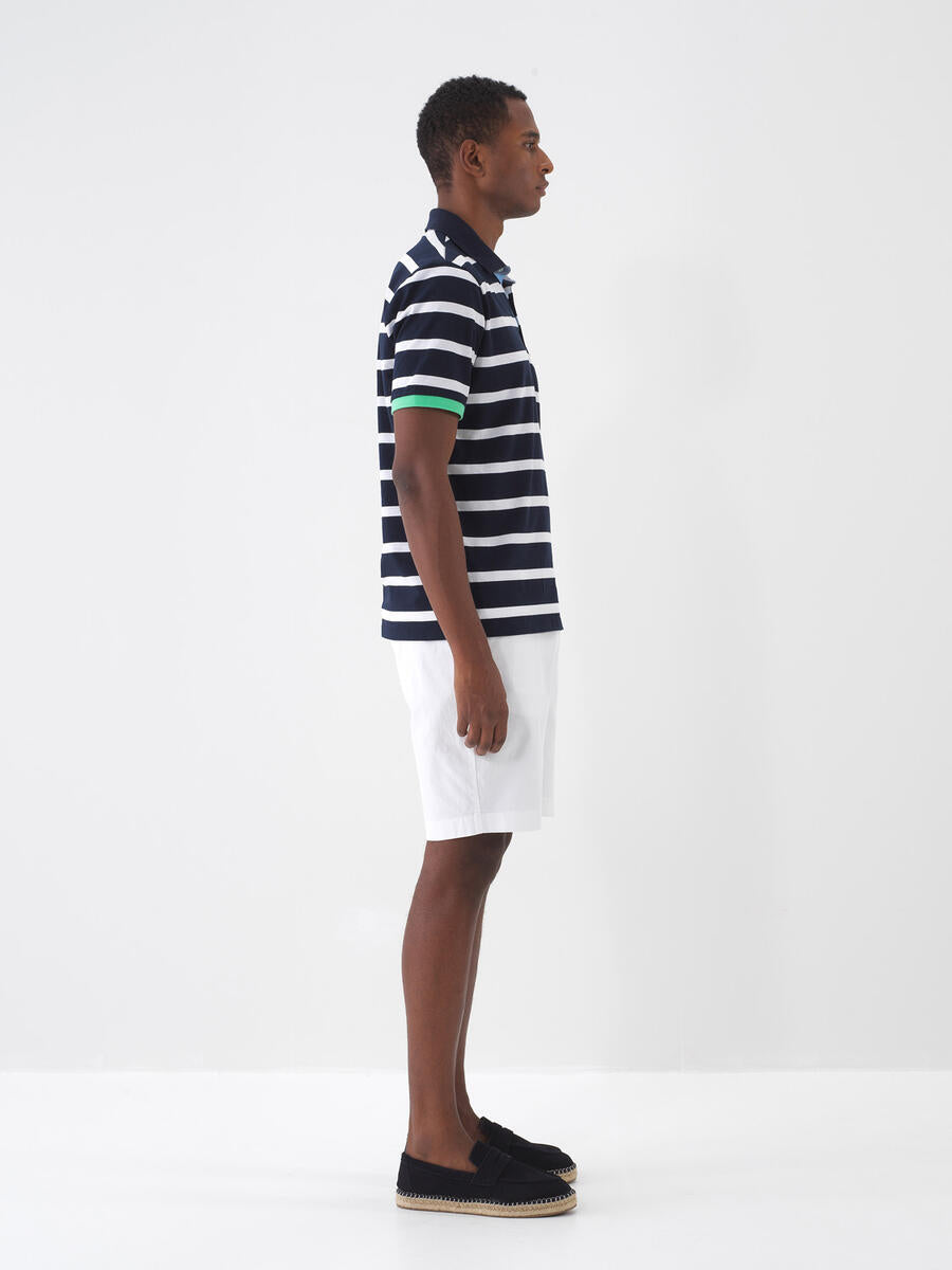 Xint Men Navy Striped Polo