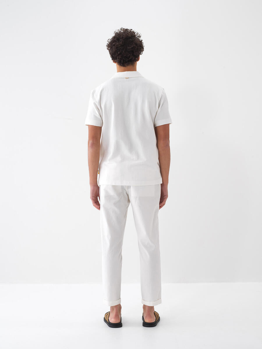 Xint Polo Neck Cotton Regular Fit Off White T-shirt