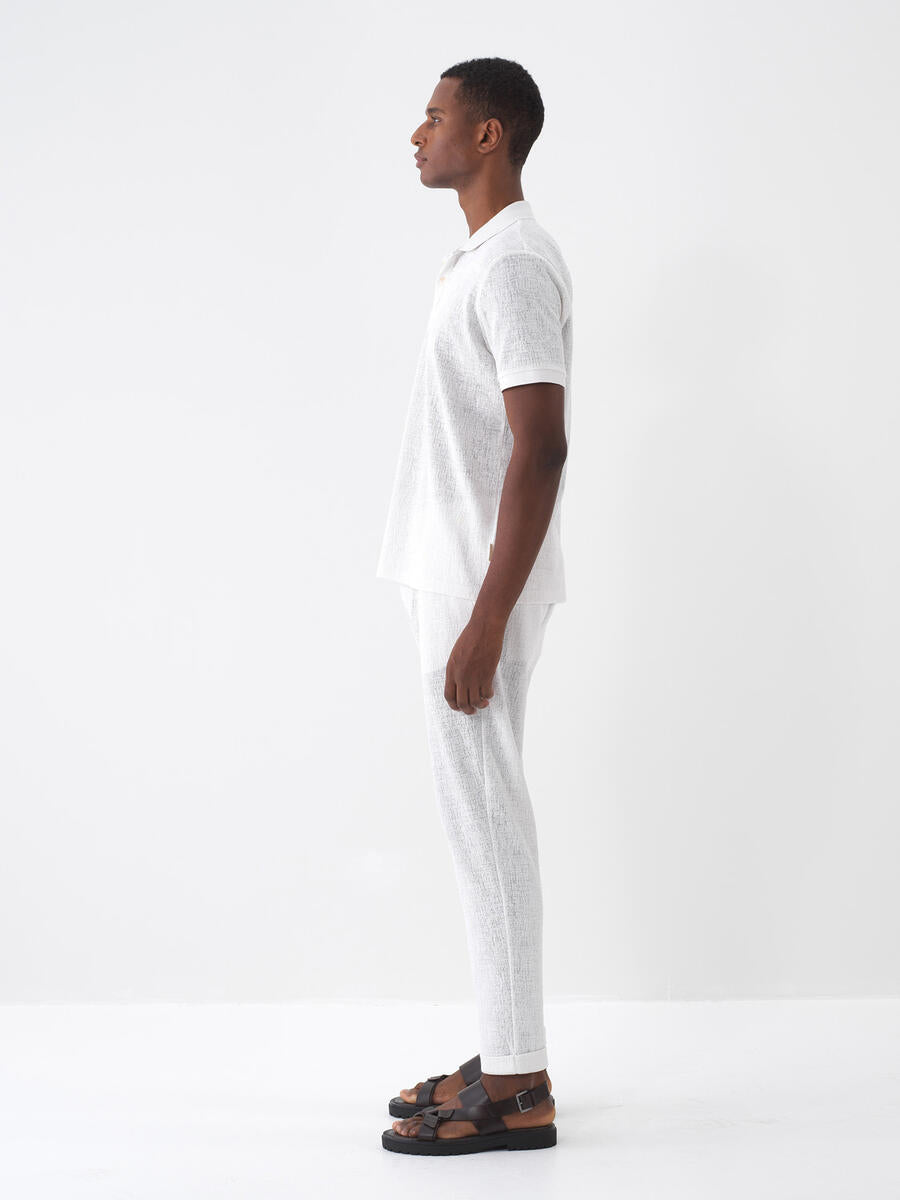 Xint Polo Neck Cotton Regular Fit Offwhite T-shirt