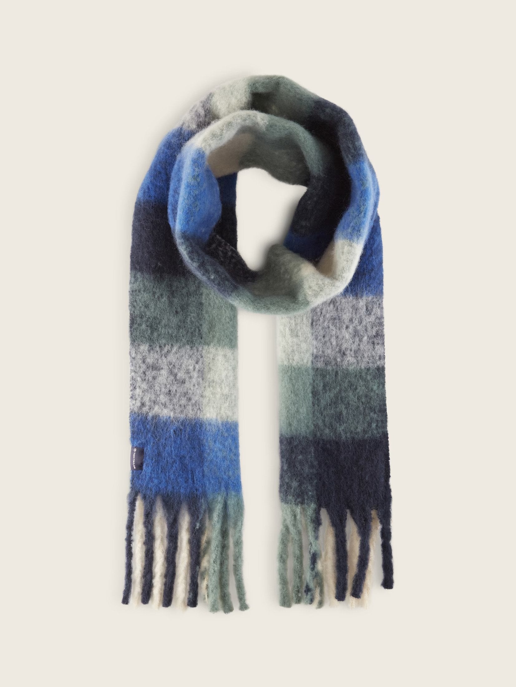 Tom Tailor Blue Checked Patterned Scarf