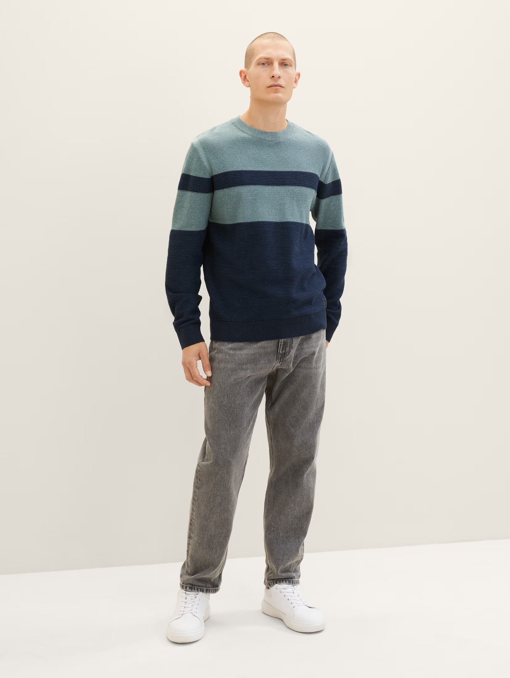 Tom Tailor Knitted Mixed Color Block Sweater