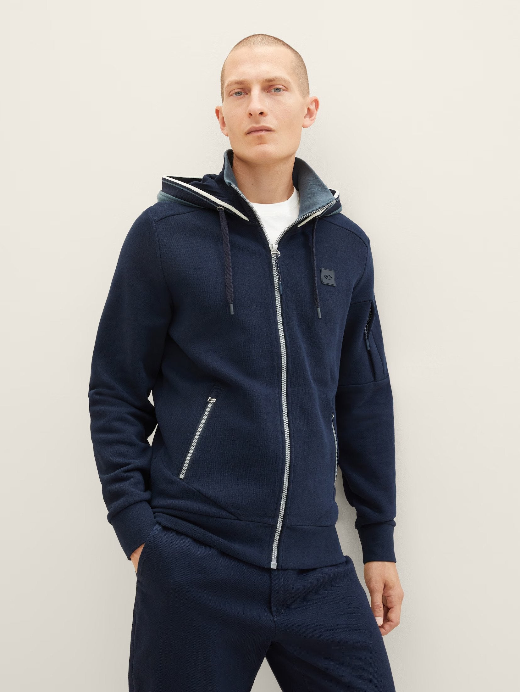 Tom Tailor Navy Stand-Up-Collar & Hood Jacket