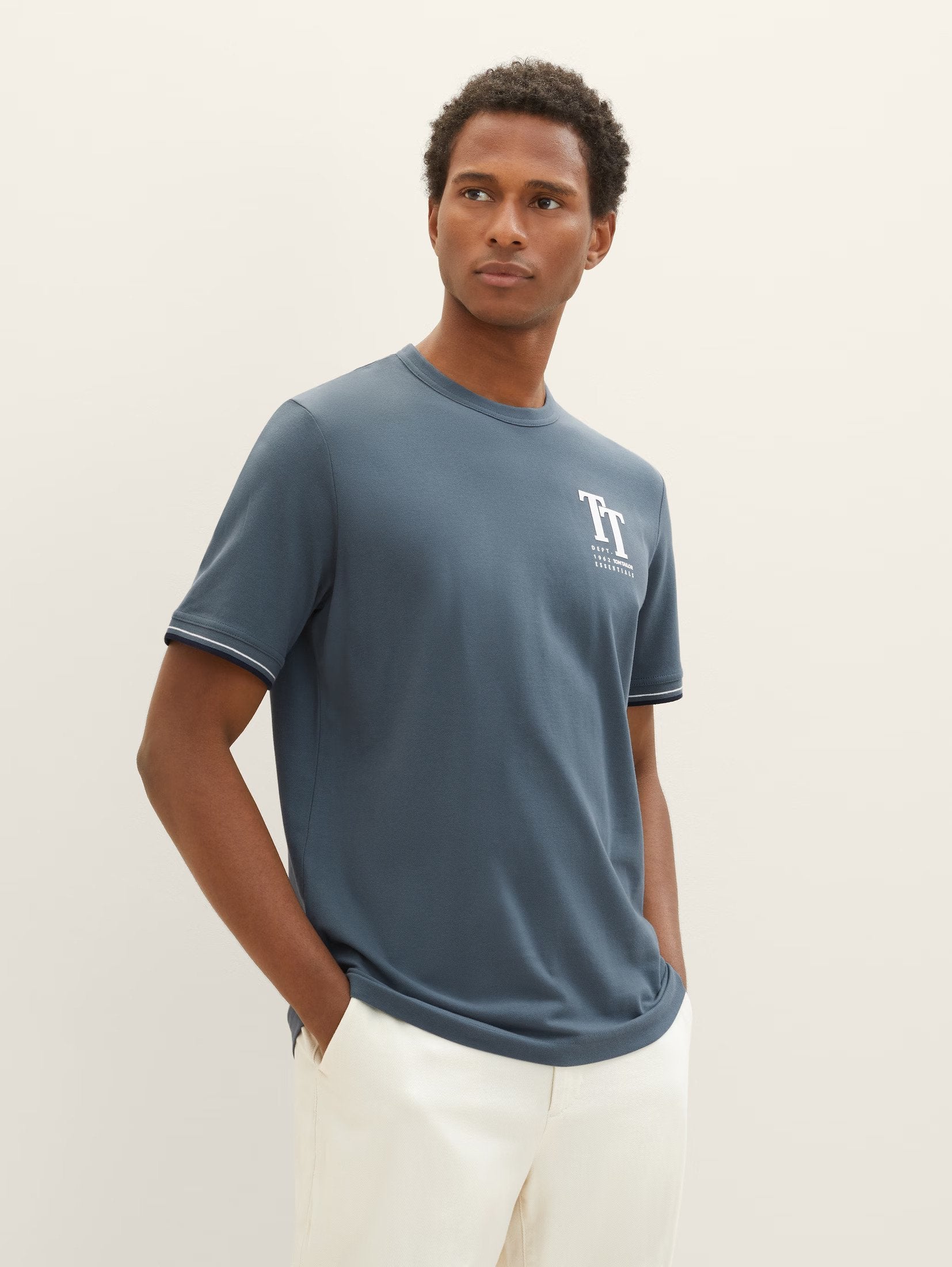 Tom Tailor Indigo Printed T-Shirt