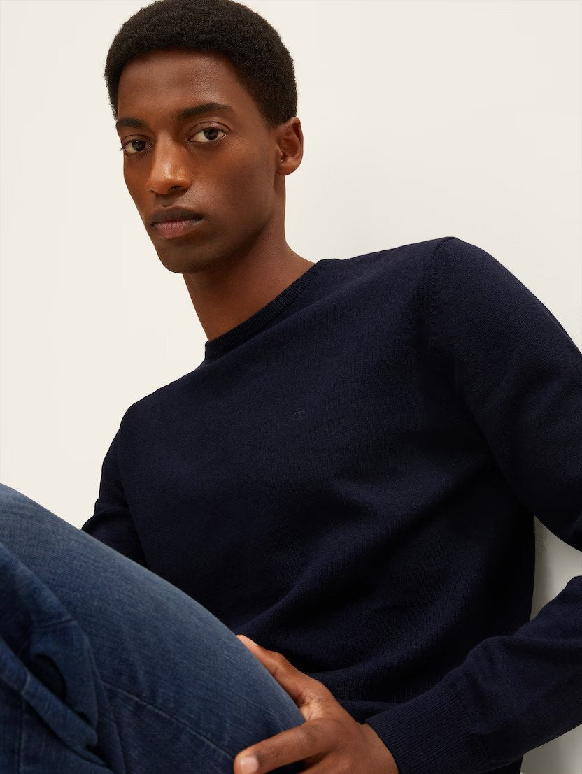 Tom Tailor Simple Knitted Navy Jumper