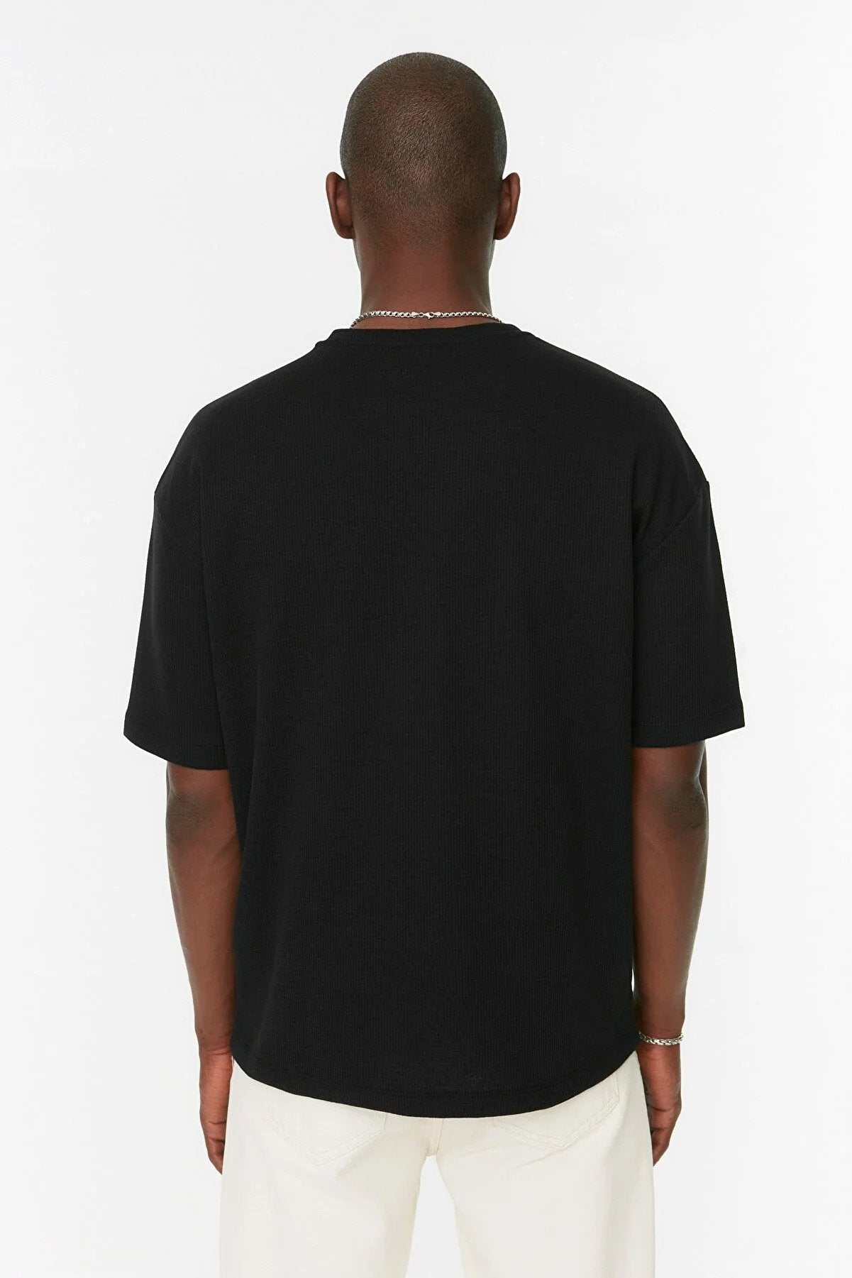 Trendyol Black Cotton Casual Oversized T-shirt